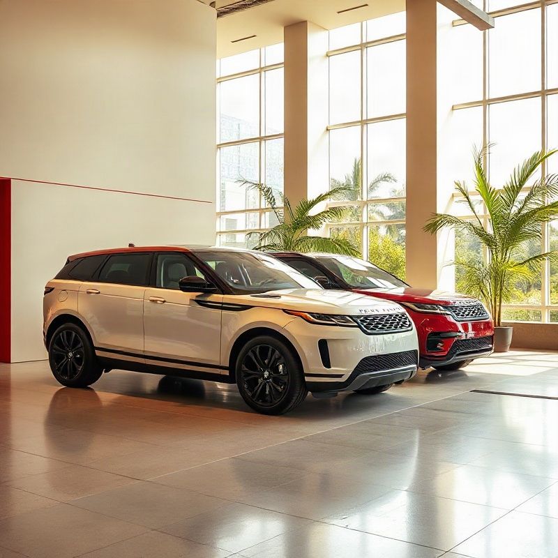Range Rovers Sport, Vogue e Velar em showroom em Fortaleza